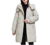 Manteau Matelassée En Coton Pour Femmes D'hiver Veste Matelassée Mi-Longue Ajustée Pour Femmes Parka Veste Élégante Et Décontractée Manteau En Duvet Chaud Doudoune Femme Mi Longue Avec Capuche M-3XL