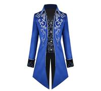 Manteau médiéval steampunk manteau médiéval veste steampunk veste vampire veste médiévale veste victorienne homme style steampunk vintage costume d'Halloween pour homme, bleu, L