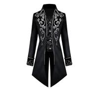 Manteau médiéval steampunk manteau médiéval veste steampunk veste vampire veste médiévale veste victorienne homme style steampunk vintage costume d'Halloween pour homme, Noir , XXL