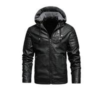 Manteau Moto Homme Homologué Hiver Mode Cuir Slim Fit Veste Cuir Homme Noir Automne Moto À Capuche Motard Blouson Moto Hiver Manteau Moto Hiver Biker Pas Cher Plus Velours Veste Moto Cuir Veste Moto