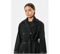 Manteau noir femme PAGA - KAPORAL - Mi-long, Coupe droite, Col tailleur S