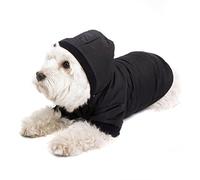 Manteau Noir pour Chien avec Capuche ; Veste Chic pour Chien, Anorak pour Votre Chien (S (27 cm))