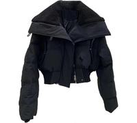 Manteau Parka d'hiver épais à Revers Ample pour Femme Veste matelassée Chaude et épaisse Coupe-Vent et Neige Veste Lourde rembourrée Chaude (Noir,M)