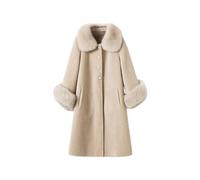 Manteau Polaire en Fausse Fourrure Femme Fille Veste Mi-Longue en Polaire Chaude et Moelleuse Le Manteau Chic Et Elegant Vestes en Fausse Fourrur Décontractée en Peluche Cardigan Trench Outerwear