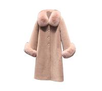 Manteau Polaire en Fausse Fourrure Femme Fille Veste Mi-Longue en Polaire Chaude et Moelleuse Le Manteau Chic Et Elegant Vestes en Fausse Fourrur Décontractée en Peluche Cardigan Trench Outerwear