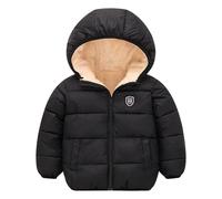 Manteau Polaire Garcon Chaud Enfant Doudoune Hiver, Veste Court Couleur Unie Rembourré Matelassé Blouson Manches Longues Fermeture Éclairper AVCE Poches 1-5 Ans