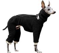 Manteau pour Animaux de Compagnie, Sweat à Capuche pour lévrier Italien, Veste Polaire Chaude d'hiver, col Haut, vêtements Whippet pour Chiens,L,Black