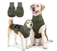 Manteau pour chien avec capuche apaisante et protection des oreilles - Gilet anti-stress pour chien - Col roulé - Veste apaisante pour chien - T-shirt de calming avec bandes réfléchissantes - Vert, XL