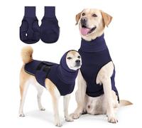 Manteau pour chien avec capuche apaisante et protection des oreilles - Gilet anti-stress pour chien - Col roulé - Veste apaisante pour chien - T-shirt de calming avec bandes réfléchissantes - Bleu, XL
