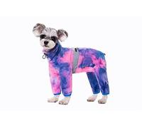 Manteau pour chien de petite et moyenne taille, pyjama en polaire pour chiens de petite et moyenne taille, veste d'hiver chaude pour convalescence, combinaison tie dye pour chiot à quatre pattes_S