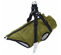vidaXL Manteau pour chien Vert armée – Polaire et polyester, imperméable – L