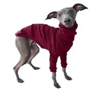 Manteau pour chien Greyhound - Veste à col roulé extensible à col montant pour whippets et lévriers italiens, pyjama d'hiver chaud à deux pattes (rouge, taille 4XL)