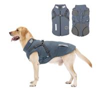 Manteau pour chien : veste d'hiver chaude pour chien, veste en polaire avec harnais intégré, manteau pour temps froid avec bandes réfléchissantes, gilet imperméable pour chien de petite, moyenne et