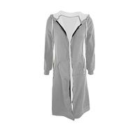 Manteau pour femme - Couleur unie - Manches longues - Fermeture éclair ample - Cardigan long - Pull pour femme, gris, 3XL