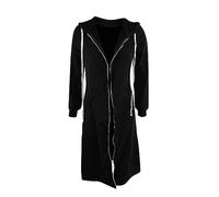 Manteau pour femme - Couleur unie - Manches longues - Fermeture éclair ample - Cardigan long - Pull pour femme, Noir , 3XL