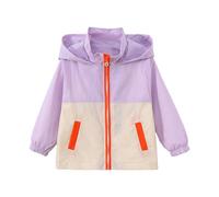 Manteau pour Filles Blousons avec Zippée Manteaus Mi-Saison Léger Décontractée Streetwear Style Veste Doublé de Doux Pull-Over Longue Concert Enfant