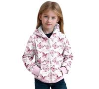 Manteau pour Filles Blousons avec Zippée Manteaus Mi-Saison Léger Mignon Outwear Printemps Vestes en Jean Denim Zipper Poche Enfant Automne