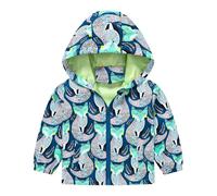 Manteau pour Filles Manteaus Doublé Mi-Saison Léger Blousons avec Mignon Coloré Boutons Manches Longues Zipper Poche Enfant Sportif Cavalier