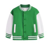 Manteau pour garçons et filles printemps et automne hiver nouveaux enfants plus polaire vêtements de baseball bébé cardigan petit moyen épais haut enfant fille manteau, vert, 10-11 ans