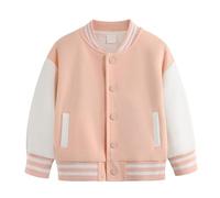 Manteau pour garçons et filles printemps et automne hiver nouveaux enfants plus polaire vêtements de baseball bébé cardigan petit moyen épais haut enfant fille manteau, Rose, 12-13 ans