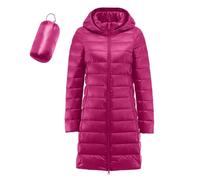 Manteau Puffer Long Femme Capuche Léger Pliable Doudoune Hiver Chaud | Chic Basique Veste Doudoune Manches Longues Fermeture Éclair Blouson Décontractée Tendance