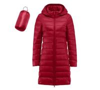 Manteau Puffer Long Femme Capuche Léger Pliable Doudoune Hiver Chaud | Chic Basique Veste Doudoune Manches Longues Fermeture Éclair Blouson Décontractée Tendance