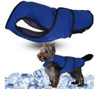 Manteau rafraîchissant pour chien de taille moyenne | Protection solaire, sangle ventrale pour un ajustement parfait - Gilet rafraîchissant d'été pour chiot (Bleu-S)
