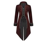 Manteau Renaissance Homme Queue de Pie- Veste Médiéval Grande Taille-Blouson Victorienne Vintage Classique Halloween Costume Cour Carnaval Cosplay Gothique Steampunk Retro Déguisement