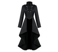 Manteau rétro steampunk pour femme avec influence gothique, structure à manches longues et longueur de vêtements régulière (M Noir)
