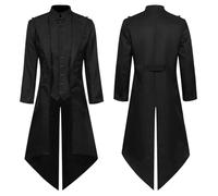 Manteau rétro steampunk pour homme, style Renaissance, gothique, frack long, veste victorienne médiévale avec boutons, classique pour Halloween, carnaval, pirate, cosplay