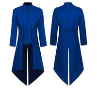 Manteau rétro steampunk pour homme, style Renaissance, gothique, frack long, veste victorienne médiévale avec boutons, classique pour Halloween, carnaval, pirate, cosplay