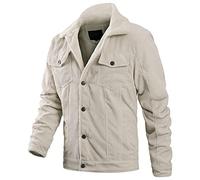 Manteau Sherpa en Velours CôTelé pour Hommes Veste RembourréE en Duvet à Manches Longues Manteau Chaud D' Hiver en Laine Vintage (Abricot,L)