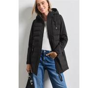 Manteau softshell à capuche et détails matelassés