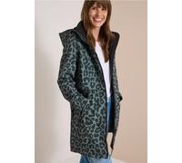 Manteau softshell à capuche et motif léopard