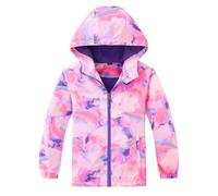 Manteau Softshell batik pour garçon et fille, manteau de pluie en polaire à capuche coupe-vent, pour randonnée, manteau d'hiver léger pour petite fille (rose, 7 à 8 ans)