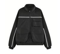 Manteau Softshell Homme Veste Homme Mi Saison Imperméable, Veste décontractée élégante Coupe Slim avec Rayures réfléchissantes légère et pour extérieur Printemps Automne Hiver Usage Travail Loisirs