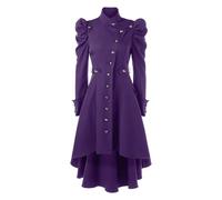 Manteau Steampunk Femme Vintage Gothique Veste De Smoking Médiévale Manteaux d'hiver Victorien Costume De Cosplay Halloween Queue De Pie Adulte Manteau Victorienne Veste Blouson Dentelle Jacket
