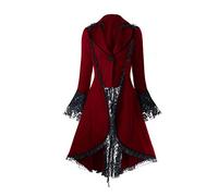 Manteau Steampunk Femme Vintage Gothique Veste De Smoking Médiévale Victorien Costume De Cosplay Halloween Queue De Pie Adulte Victorienne Blouson Dentelle Jacket
