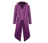 Manteau steampunk médiéval Renaissance Halloween Cosplay Costume | Veste de vampire pour homme - Pour bal costumé, jeu de rôle, scène, fête, bal masqué