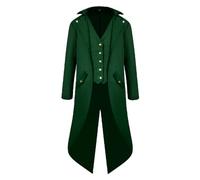 Manteau steampunk pour homme, classique, gothique, Tuxedo, long, médiéval, cour victorienne, veste de smoking, costume de renaissance, noir, Halloween, pirate, vampire, cosplay, costume de carnaval