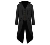 Manteau steampunk pour homme - Coupe ample - Gothique Edelmann Frack pour homme - Veste longue tendance victorienne - Jupe de marche médiévale élégante Tuxedo - Vêtements de théâtre - Pirate - Vampire