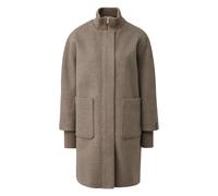 Manteau style cape chaud en laine mélangée coupe œuf à col tricot femme COMMA Marron 36
