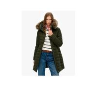 Veste à capuche Superdry Fuji Faux Fur vert foncé femme - S