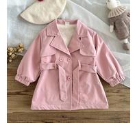 Manteau trench style britannique polyvalent pour tous les jours, pour bébé fille, nourrisson, tout-petit, nouveau-né de 0 à 3 ans, pour l'automne/l'hiver 6-9M,9-12M,12-18M,18-24M,2-3Y,3-6MUnicolorePol