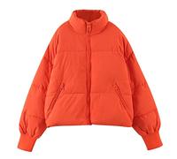 Manteau Très Long Manteau Hiver Femme Chaud Femmes Hiver Veste Manteaux Chaud à Capuche Solide Bouton Fermeture Éclair Épaissir Vers Le Bas Femme Avec Capuche Veste Orange M