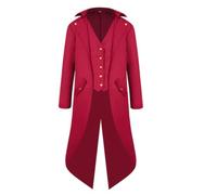 Manteau victorien Halloween Renaissance médiéval Cosplay Costume, Rouge, S