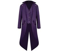 Manteau Vintage Homme Col V Veste Medievale Smoking Blouson Steampunk Grande Taille Manche Longue Base Queue de Pie Costume Halloween Victorienne Renaissance Rétro Cour Carnaval Cosplay