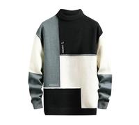 Manteaux à manches longues mi-col roulé pour hommes avec tendance à la mode décontractée Manteau Grande Taille, Noir , XXXL