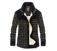 Manteaux à simple boutonnage pour homme, veste chemise en flanelle à carreaux à col rabattu pour homme, veste à carreaux formelle de travail de bureau doublée Sherpa avec poche confortable doublure