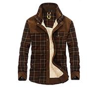 Manteaux à simple boutonnage pour homme, veste chemise en flanelle à carreaux à col rabattu pour homme, veste à carreaux formelle de travail de bureau doublée Sherpa avec poche confortable doublure